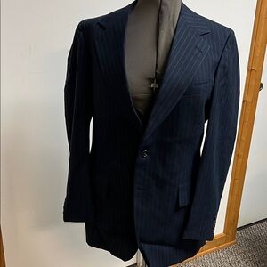 Classic Navy Pinstripe Men's Blazer